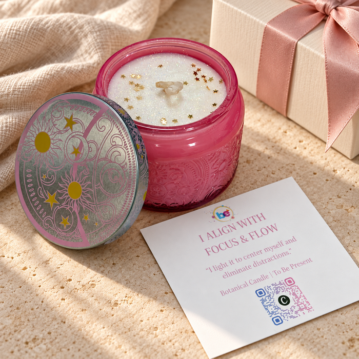 Focus & Flow Pink Stars Natural Soy Candle — 7 oz