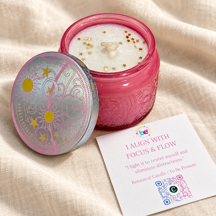 Focus & Flow Pink Stars Natural Soy Candle — 7 oz